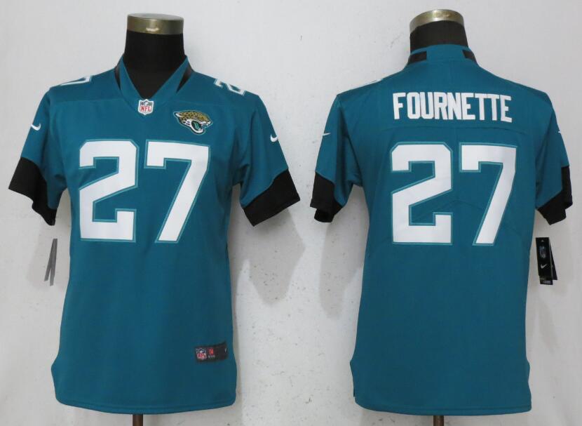 Women Jacksonville Jaguars #27 Fournette Green Vapor Untouchable Player Nike NFL Jerseys->women nfl jersey->Women Jersey